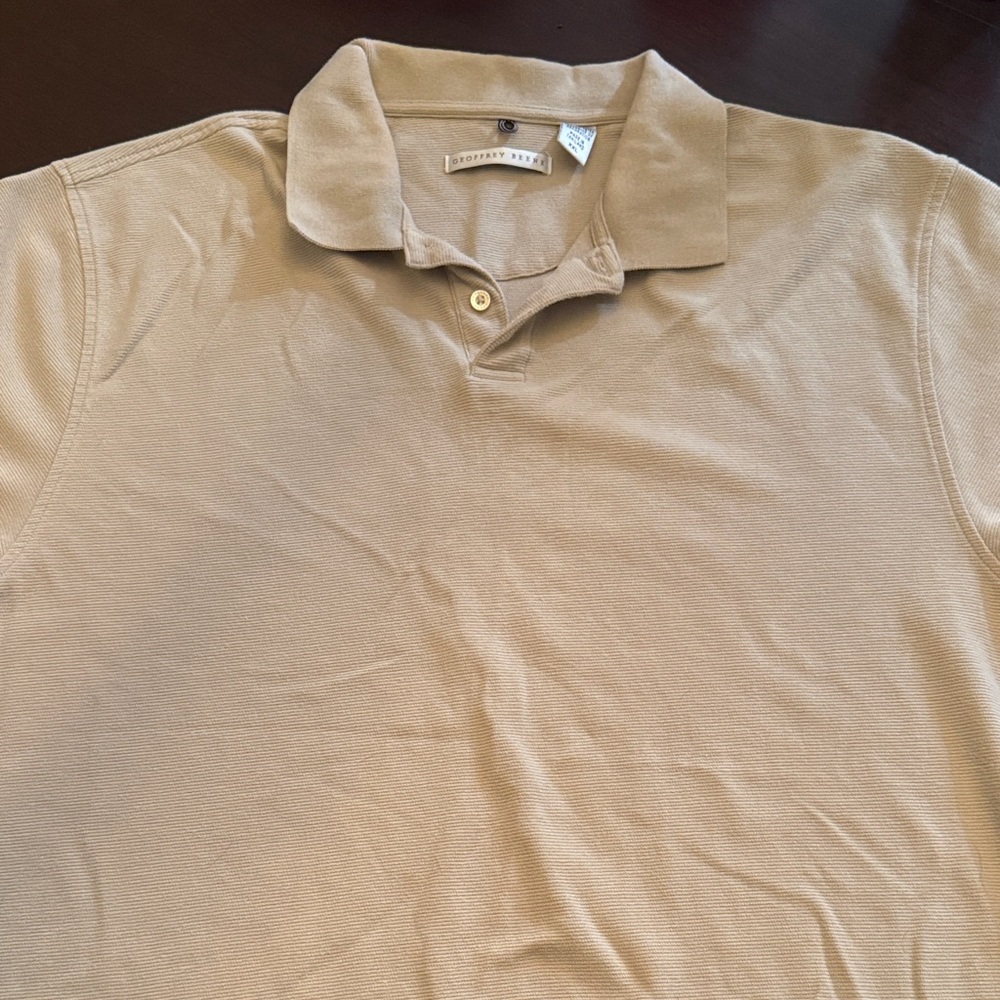 Geoffrey Beene Beige Men's Polo Shirt